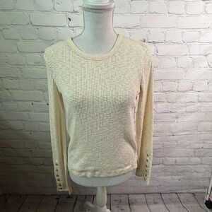 MADEWELL Ivory Ribbed Top Medium